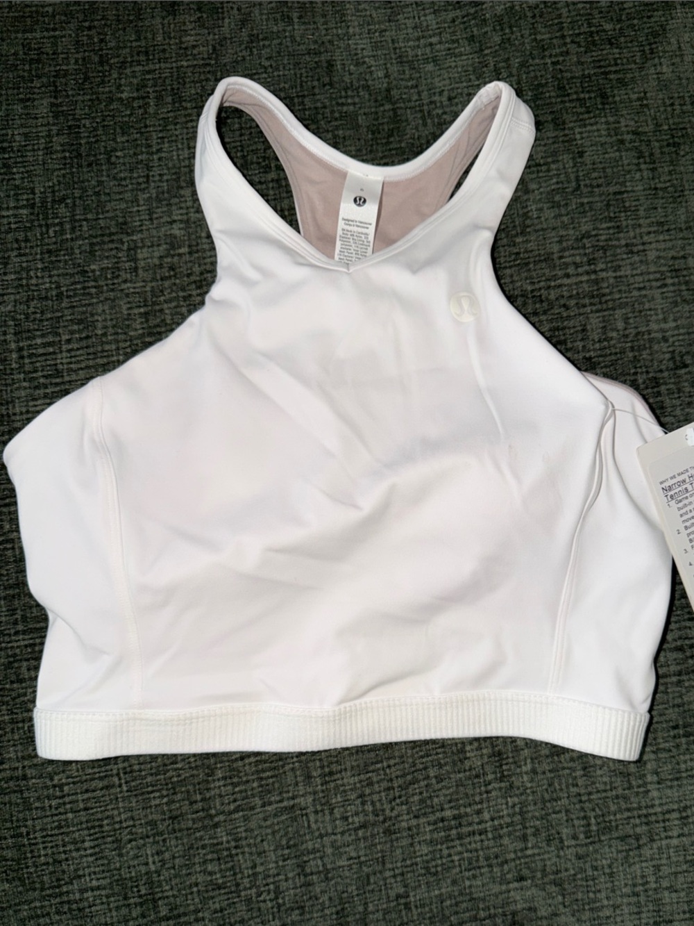 Lululemon athletica White High-Neck Racerback Sports Bra Top